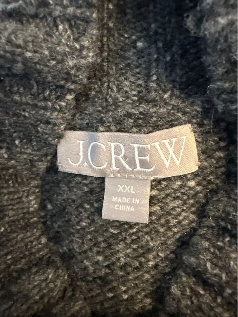 J.Crew Donegal Mock Turtleneck Sweater Women's XXL Charcoal Gray Merino/Alpaca